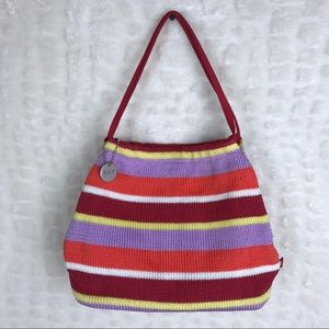 The Sak Orange Red Purple Striped Small Handbag